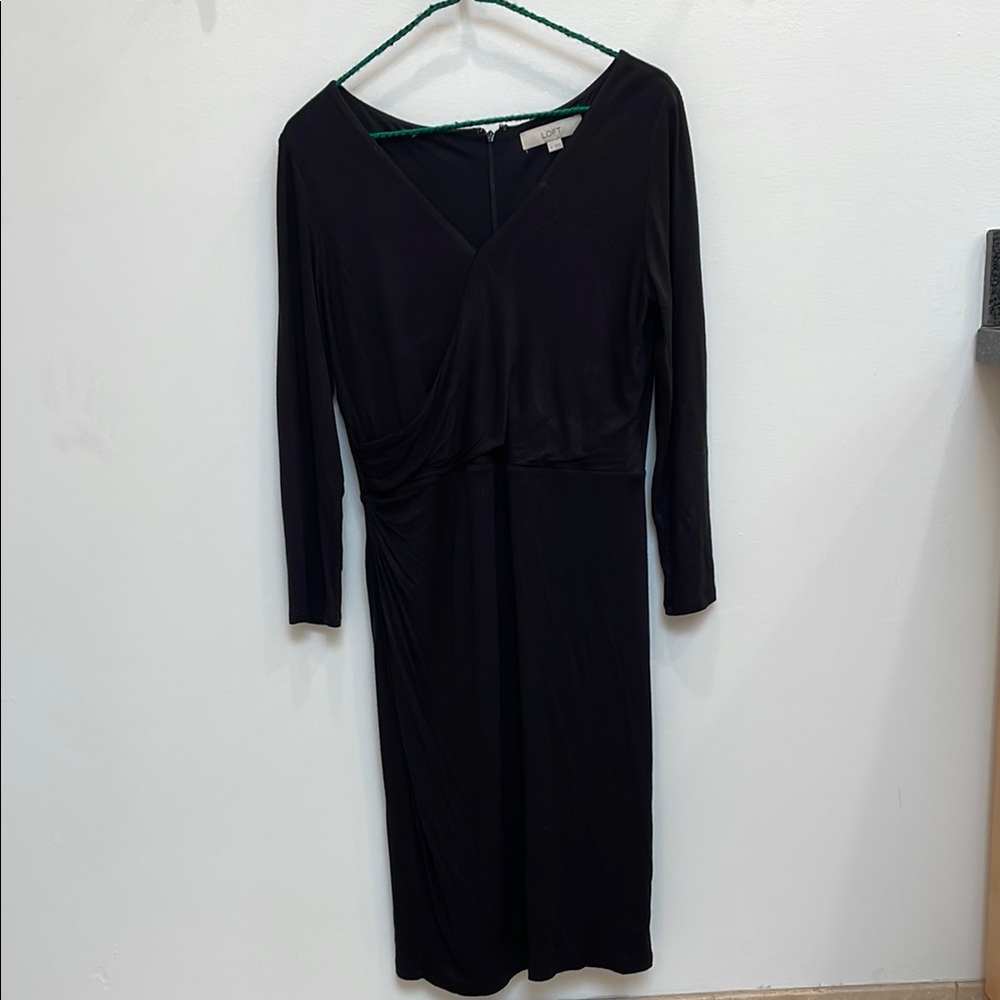 LOFT Black Wrap Dress
